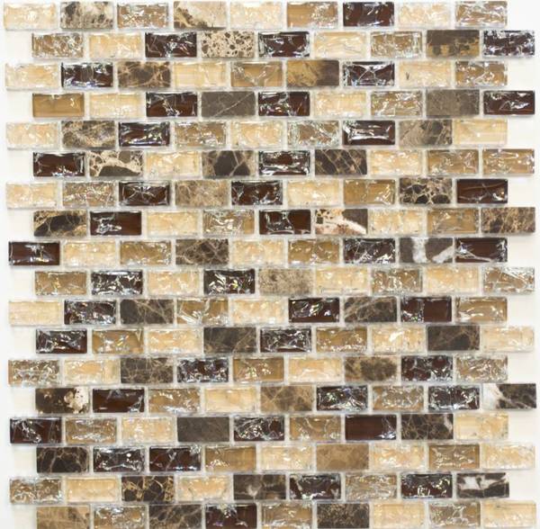 Mosaikfliesen 87-B1155 Beige - Glas - 29 x 30 x 30 cm