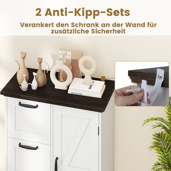 Küchenschrank JV12881WH Weiß - Holzwerkstoff - 60 x 80 x 30 cm