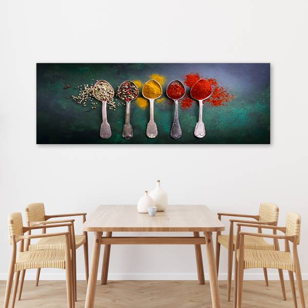 Wandbild kräuter und gewürze für die 120 x 40 cm