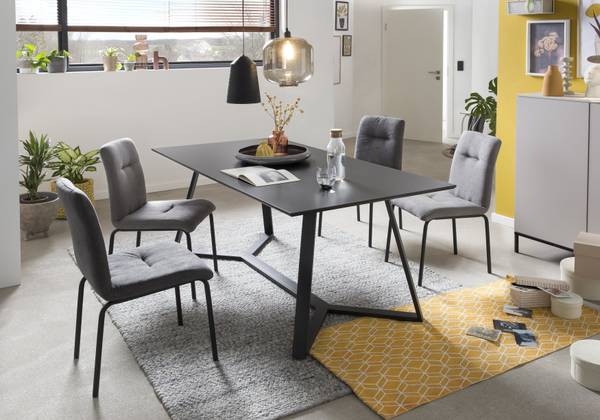 Tisch DCLXXXII Grau - Holzwerkstoff - Metall - 180 x 75 x 90 cm