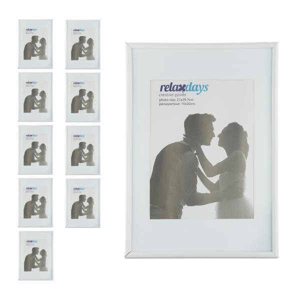 10x Fotolijst 20x30 cm wit transparant - wit