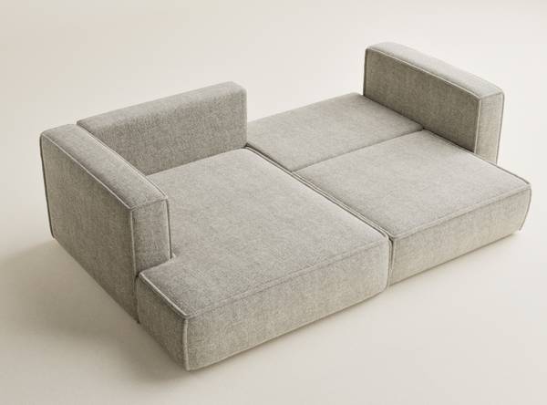 Ecksofa Velto Beige - Armlehne davorstehend rechts - Ecke davorstehend links - Longchair davorstehend links