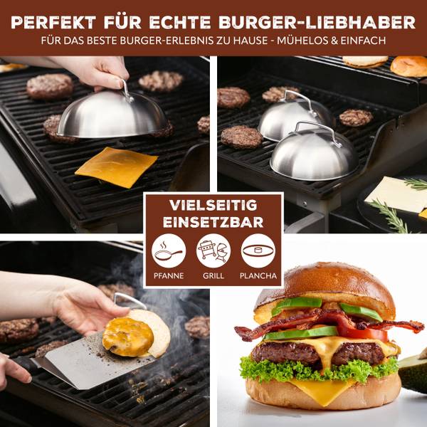 Burgerhaube 14183 2er-Set Silber - Metall - 18 x 9 x 18 cm