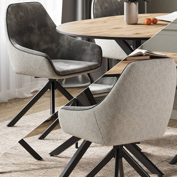 Loungesessel Eleganza 53231 Grau - Samt - 60 x 89 x 62 cm