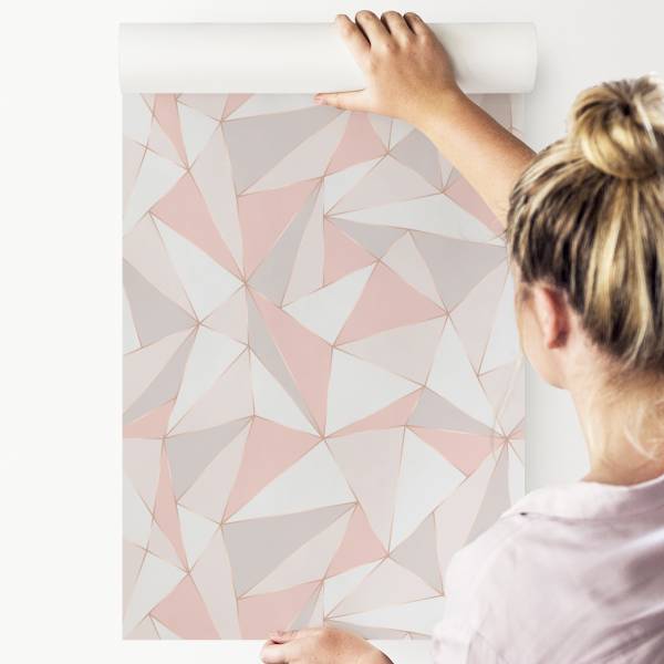 TAPETE Geometrie Abstrakt Muster Mosaik Gold - Weiß - Papier - 53 x 1000 x 1000 cm
