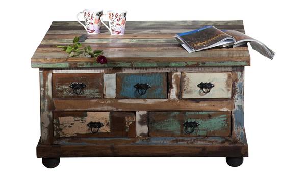 RIVERBOAT Couchtischtruhe Massivholz - 90 x 47 x 90 cm