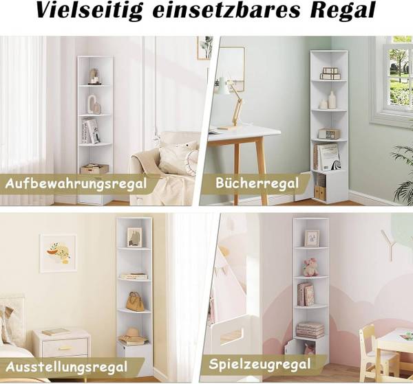 Bücherregal Marlon Weiß - Holzwerkstoff - 30 x 158 x 30 cm