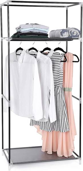 Stoff-Kleiderschrank 101609 Grau - Stahl - 80 x 26 x 7 cm