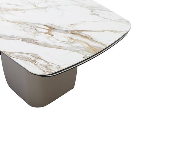 Esstisch CAMUVO Weiß - Keramik - Glas - 220 x 75 x 90 cm