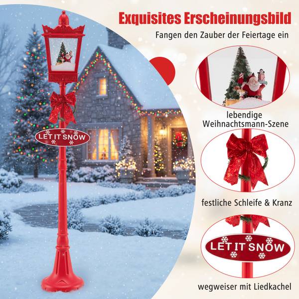 Weihnachtslaterne OY47489PQ Rot - Kunststoff - 30 x 185 x 30 cm