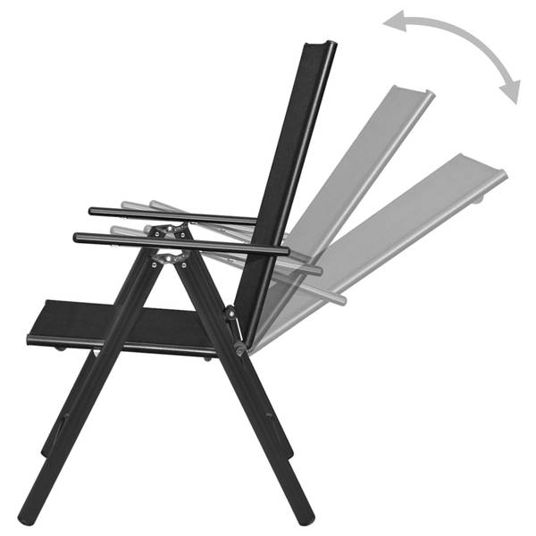 Gartenstuhl 3005527-1 4er Set Schwarz - Aluminium - 54 x 107 x 73 cm