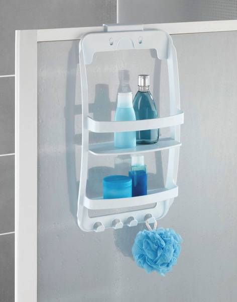 Badregal, Duschablage, Wandregal Weiß - Kunststoff - 12 x 55 x 26 cm