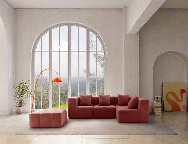 Ecksofa sofaBULOUS mit Ottomane Rot