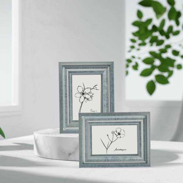 Bilderrahmen 15x20 cm 2er Set Silber - PVC - 22 x 27 x 2 cm
