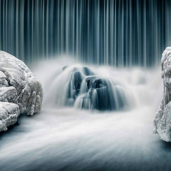 Tableau Cascade de glace 45 x 30 x 2 cm - Fibres naturelles