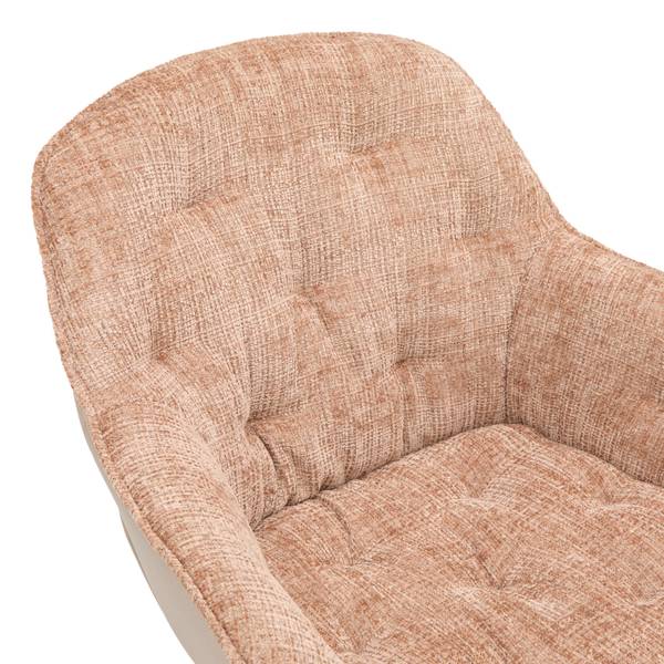 Armlehnstuhl EILEEN Beige - Braun - Metall - Textil - 62 x 85 x 62 cm