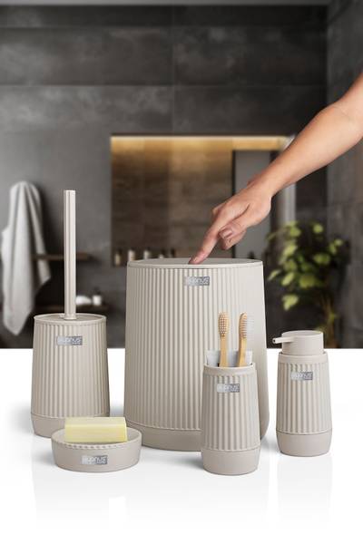 Badezimmerzubehör Nida 5er Set Ecru