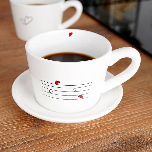 Becher 2er Set 128864 Weiß - Keramik - 9 x 6 x 12 cm