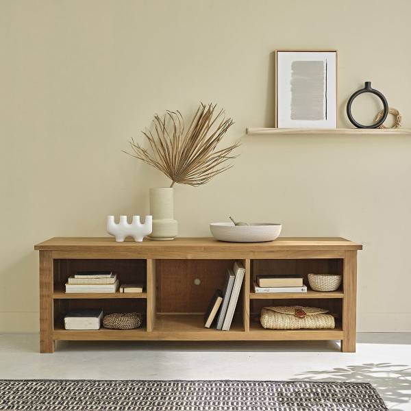 TV-Möbel BOSTON Beige - Massivholz - 150 x 50 x 150 cm