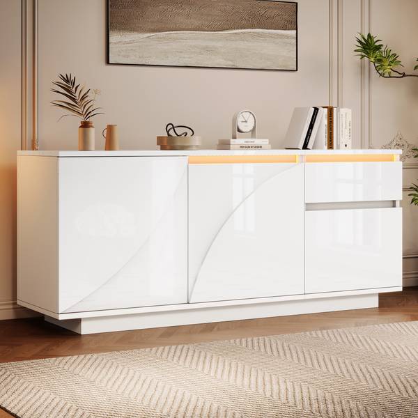 Sideboard Eurynom Ⅰ Weiß - Holzwerkstoff - 140 x 60 x 40 cm