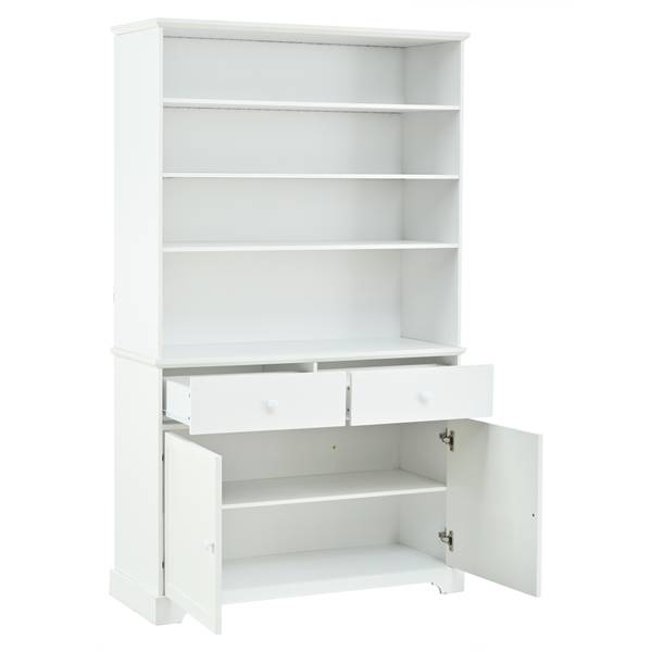 Armoire Haute Ourea Ⅲ Blanc - Bois manufacturé - 38 x 170 x 100 cm