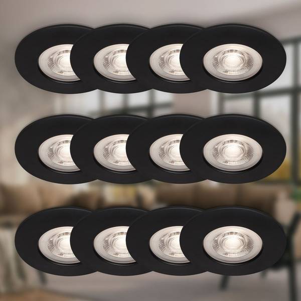 Einbauleuchten KULANA 12er Set Schwarz