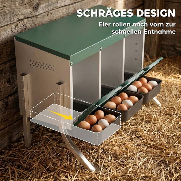 Legenester für Hühner D51-577V00SR Silber - Metall - 55 x 61 x 84 cm