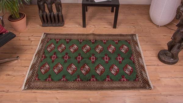 Orientteppich Oriental Grün - Wolle - 99 x 1 x 143 cm