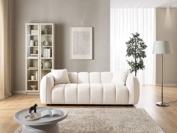 Bankstellen Nubira 3+1 Set van 2 crèmekleurig
