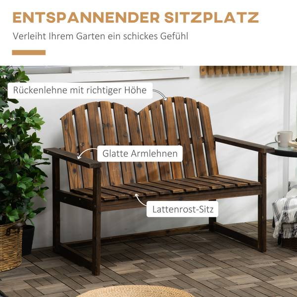 Gartenbank 84G-106V00DW Braun - Massivholz - 63 x 86 x 114 cm