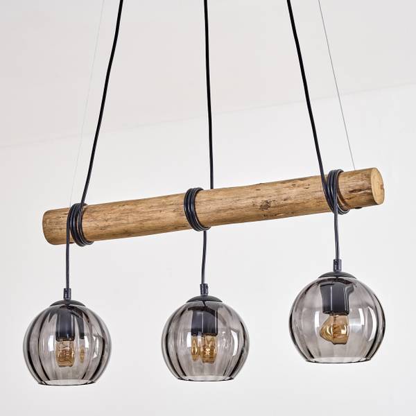 Pendelleuchte Cesaro Grau - Holzwerkstoff - Metall - 30 x 30 x 80 cm