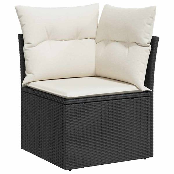 Salon de jardin 3037096-4 (lot de 7) Noir - Crème