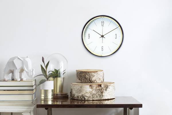 Horloge murale design Ligne Tempo Blanc - Verre clair - 33 x 33 x 5 cm
