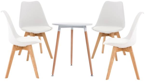 Essgruppe Lamalie (5-teilig) Weiß - Holzwerkstoff - 160 x 83 x 160 cm