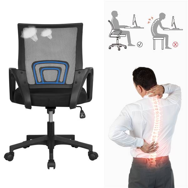 2 x Ergonomischer Bürostuhl Schwarz - Kunststoff - 60 x 97 x 61 cm