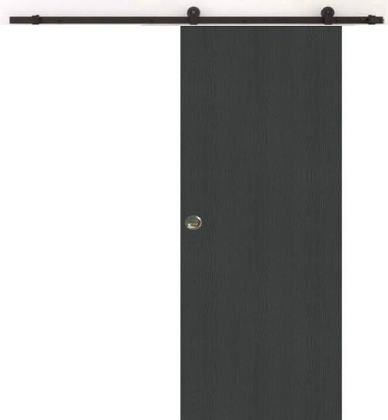 Porte Grey OAK Rail roulette2958 Noir - En partie en bois massif - 93 x 3 x 4 cm