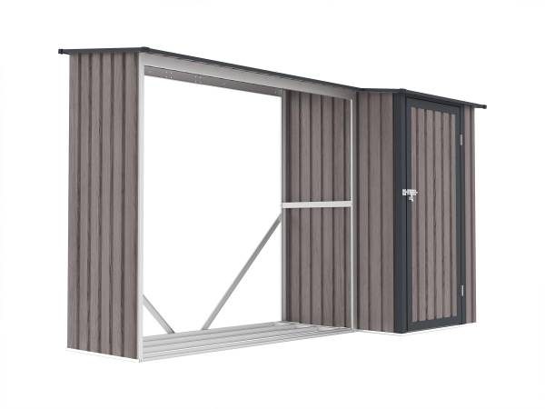 Kaminholzregal DORWOOD Grau - Metall - 100 x 159 x 272 cm