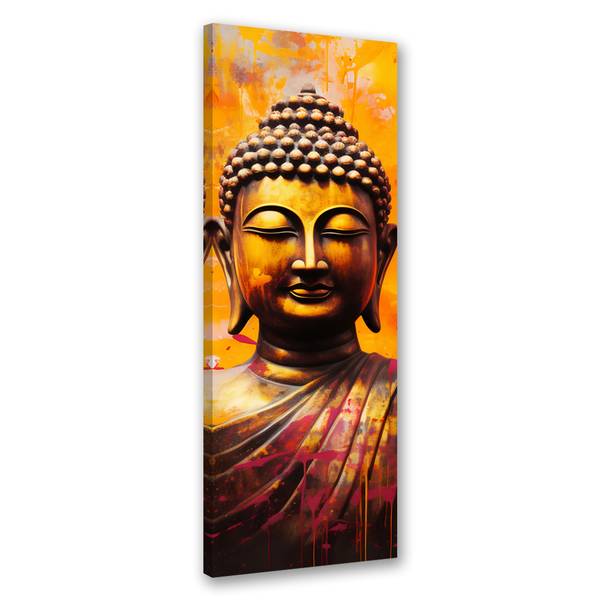 Tableau déco bouddha sur fond abstrait 50 x 150 cm