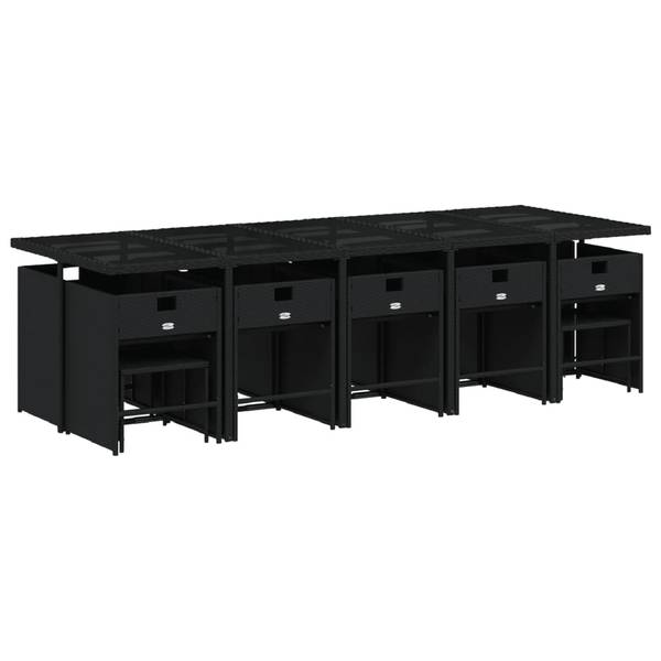Garten Essgruppe 3043040-4 (15-teilig) Schwarz - Creme
