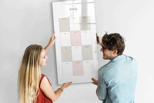 Magnettafel Jahresplaner 60 x 120 cm