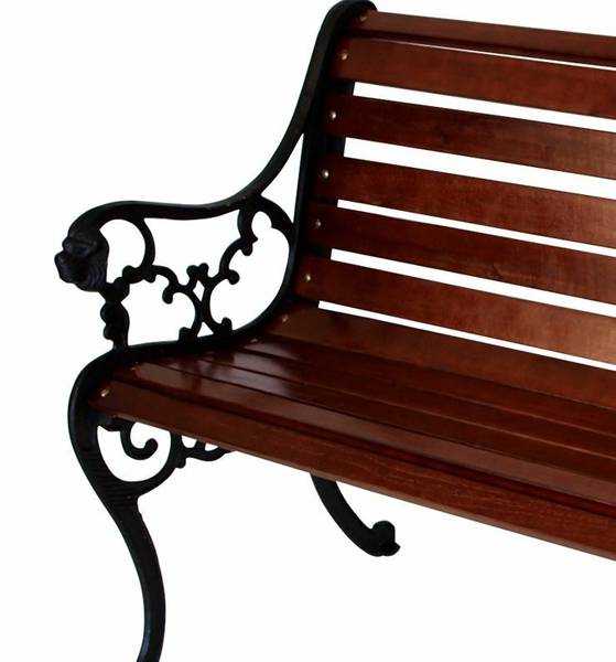 Bank STRASSBURG 2-sitzer, Gusseisen Schwarz - Braun - Gusseisen - 130 x 72 x 61 cm