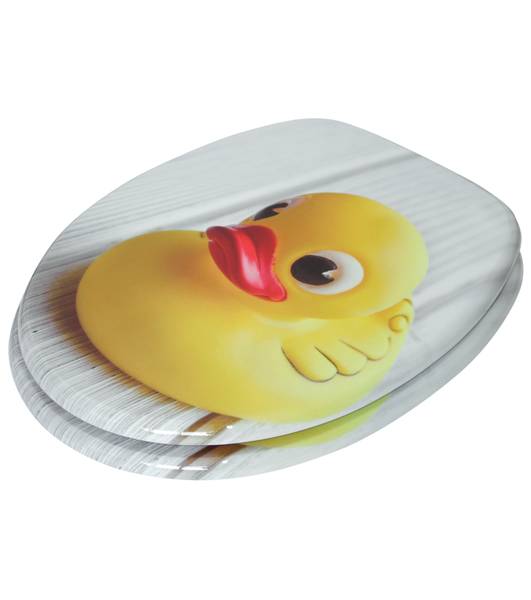 Abattant WC frein de chute Canard Jaune - Bois manufacturé - 38 x 6 x 47 cm