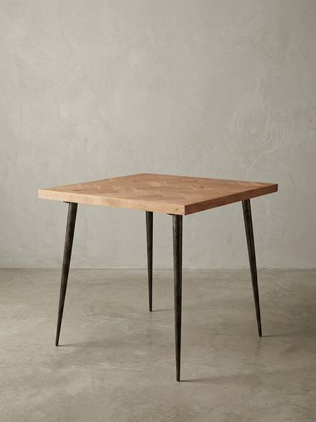 Esstisch FEHMARN Beige - Akazie - 80 x 76 x 80 cm