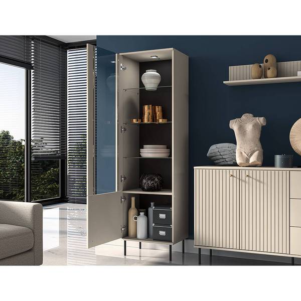 Vitrine SALOU-131-2 Beige - Holzwerkstoff - 55 x 190 x 40 cm