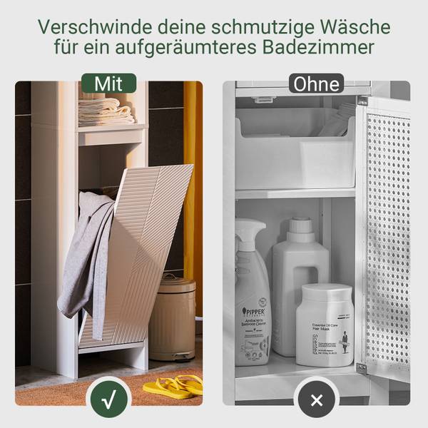 Hochschrank BZR158-W Weiß - Holzwerkstoff - 30 x 170 x 30 cm