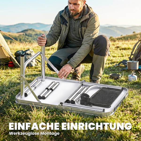 Campingtisch A20-653V00MX Schwarz - Metall - 40 x 60 x 60 cm
