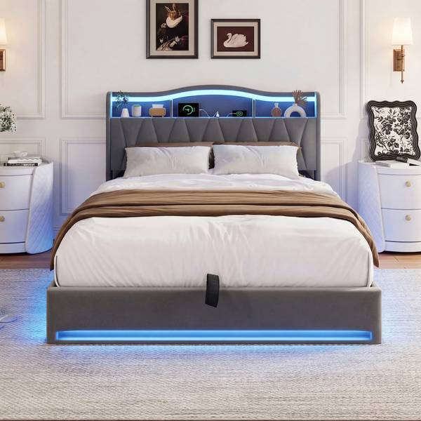 Polsterbett PB-SD02 Grau