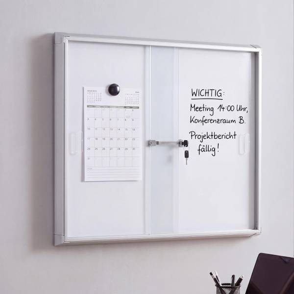 Schaukasten Q50 Weiß - Aluminium - Stahl - 68 x 67 x 9 cm