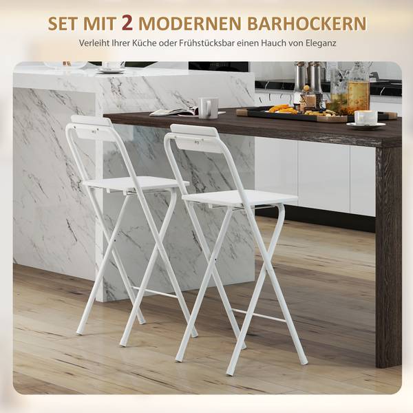 Barhocker 83A-242V00WT Weiß - Metall - 37 x 87 x 45 cm