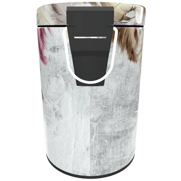 Kosmetikeimer Federn Beige - Grau - Violett - Metall - Kunststoff - 17 x 25 x 25 cm